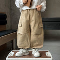 Boys' Spring Autumn Streetwear Cargo Pants Casual Trousers