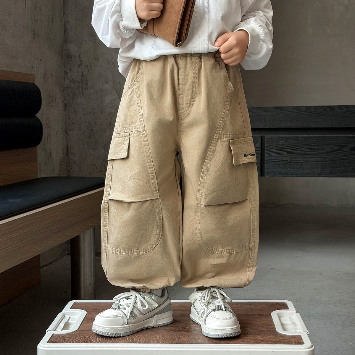Boys' Spring Autumn Streetwear Cargo Pants Casual Trousers