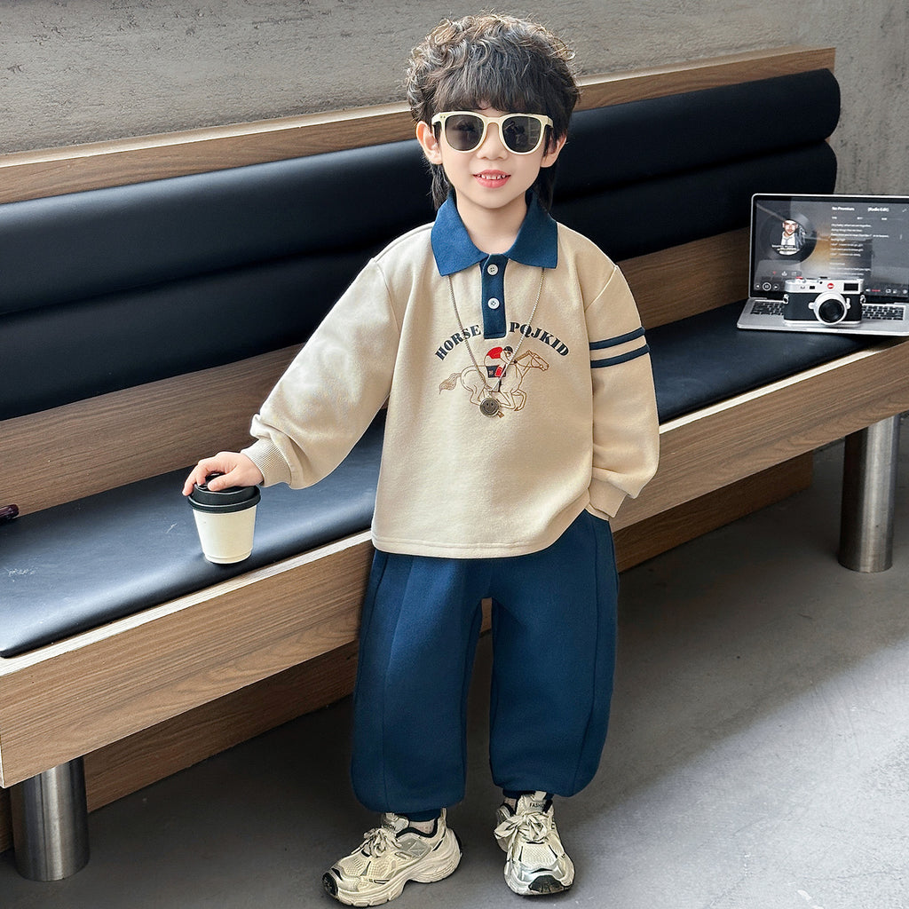 Boys Polo Shirt Two-Piece Set