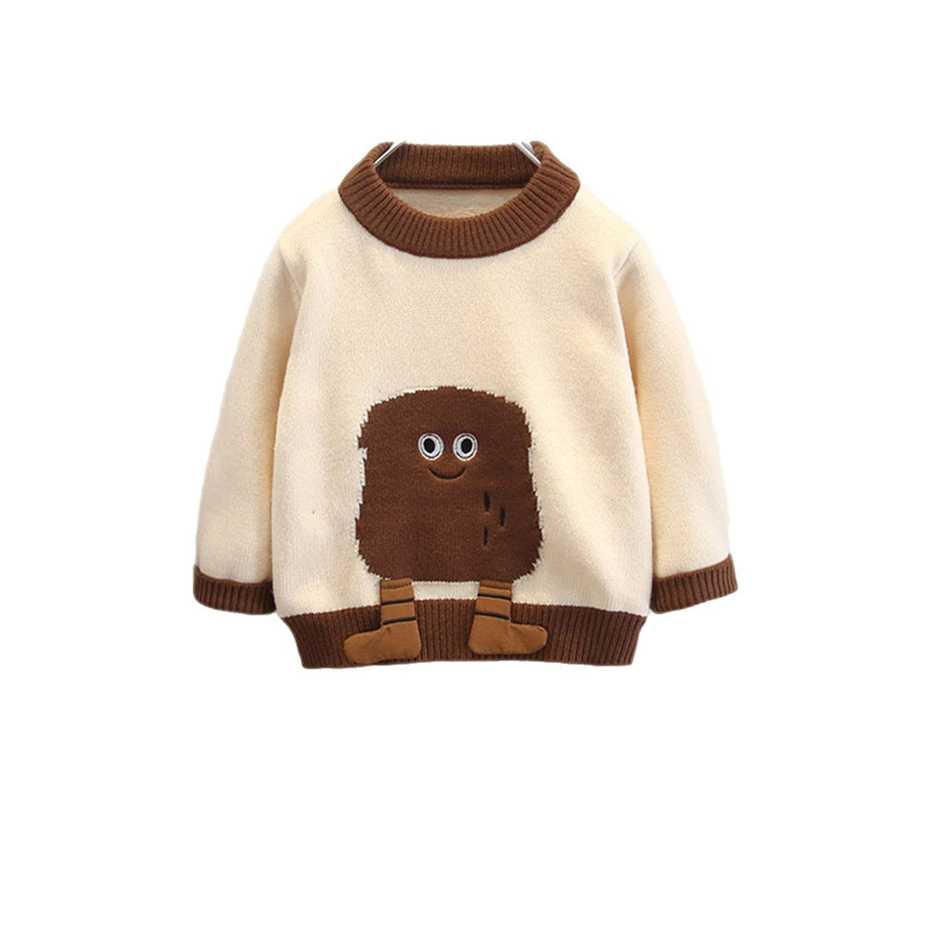 Cartoon Style Toddler Boys Warm Knit Sweater Autumn Winter Pullover