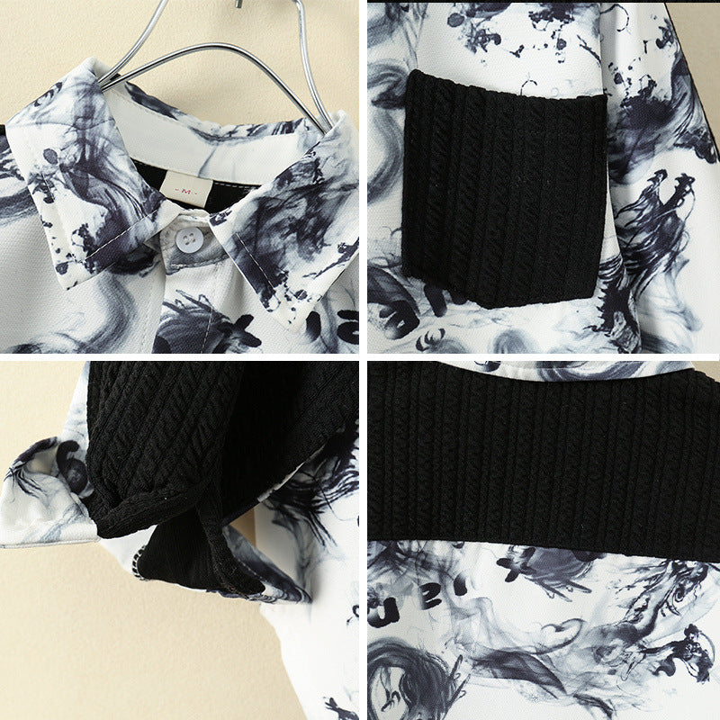 Kids Boys Chinese Style Long Sleeve Shirt Spring Autumn Fashion Lightweight Shirt