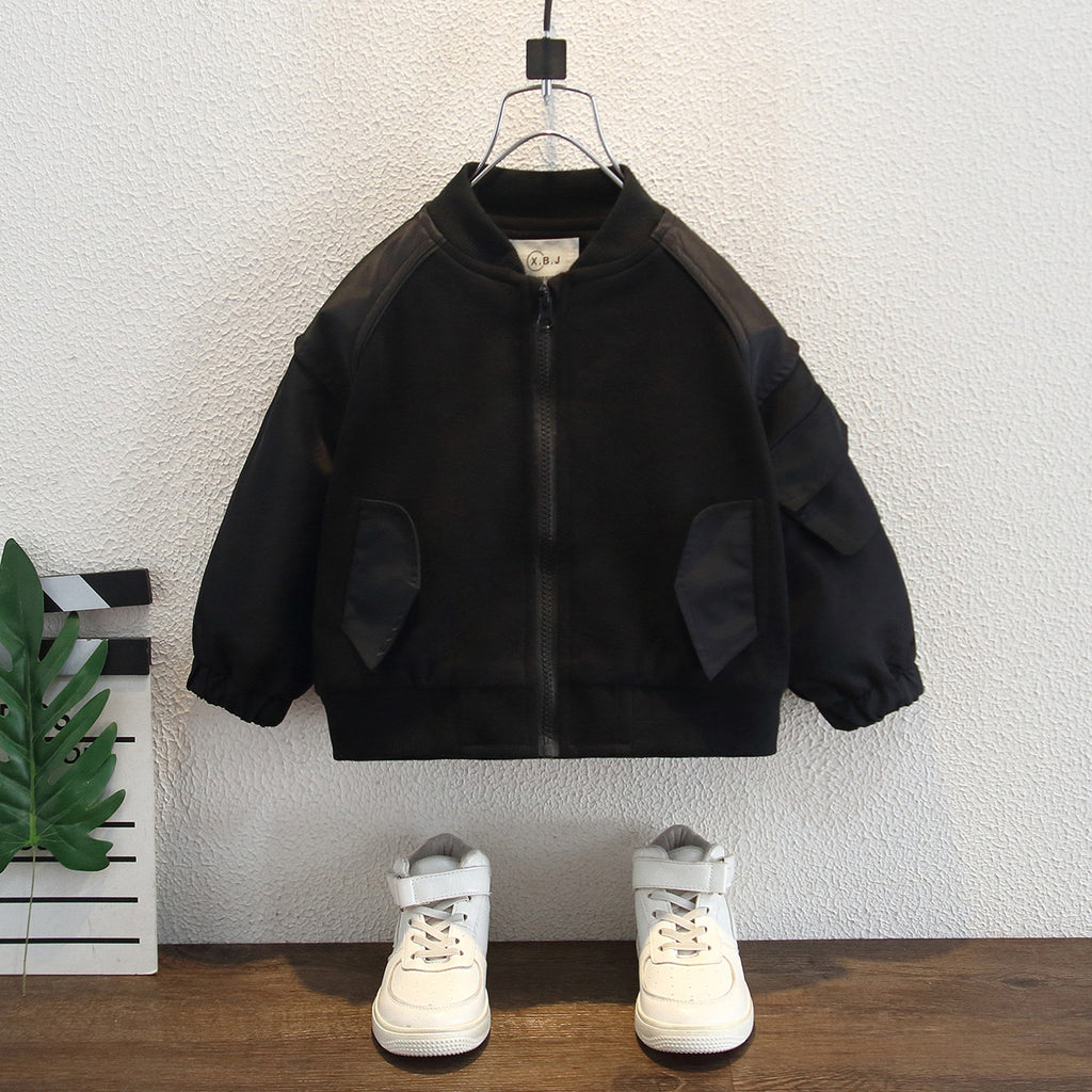 Boys Fall Baseball Jacket Loose Fit Outerwear