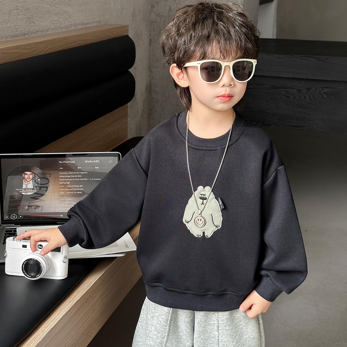 Boys Long Sleeve Pullover Sweatshirt Spring Casual Top
