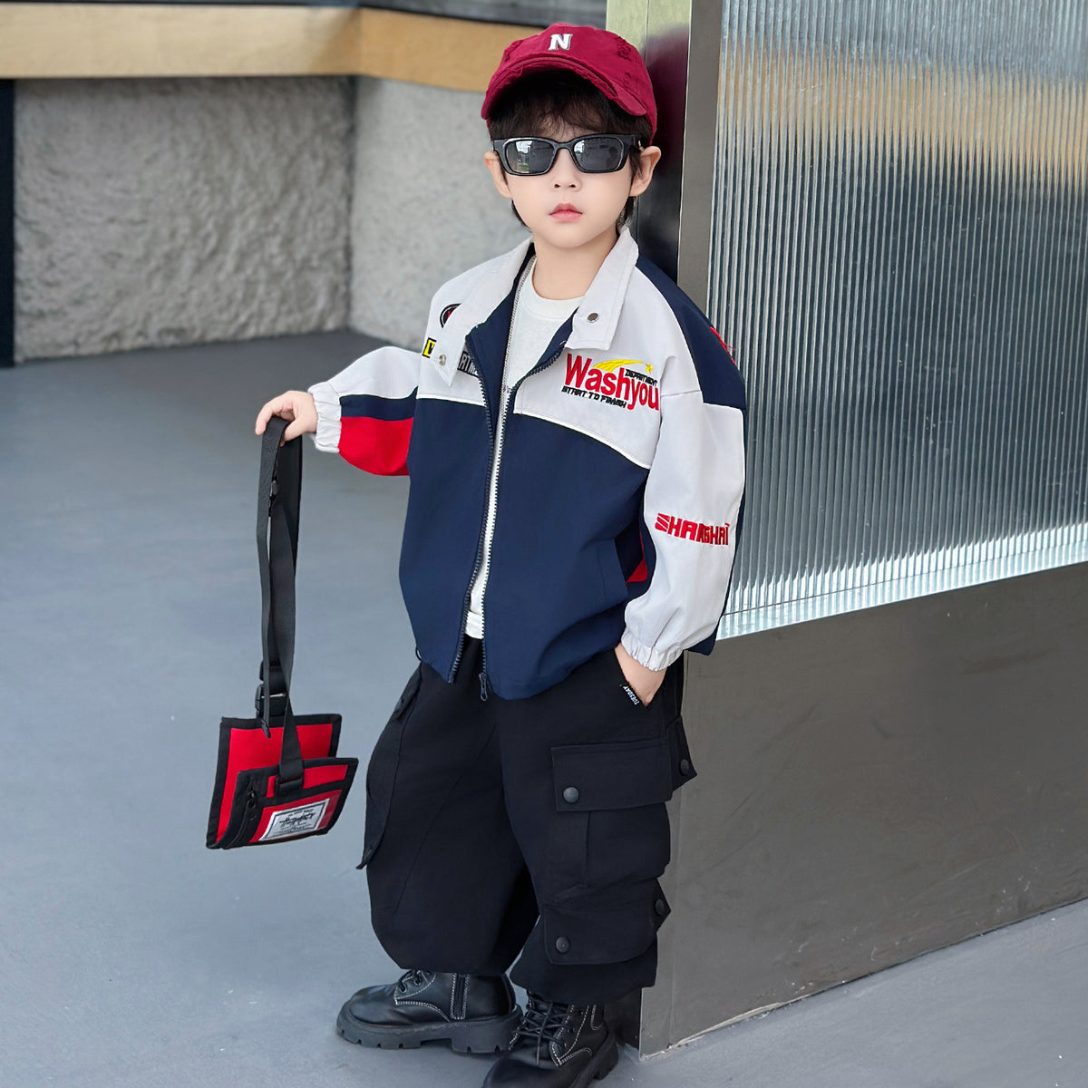 Boys Autumn Motorcycle Jacket, Casual Cool Racer Outerwear