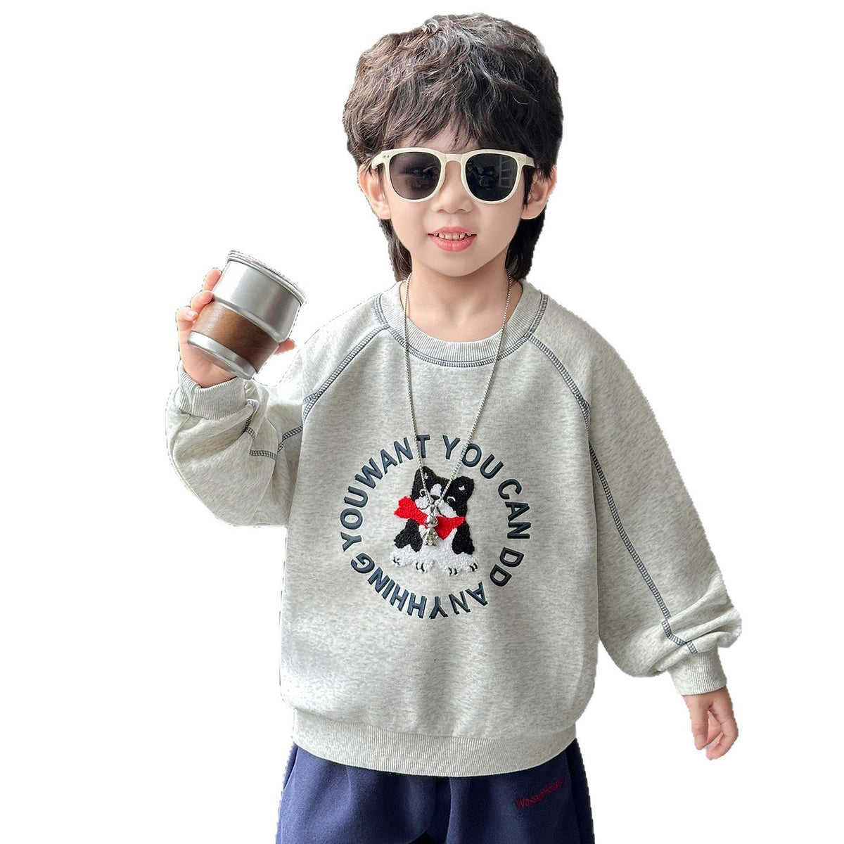 Boys Long Sleeve Crewneck Pullover Sweatshirt
