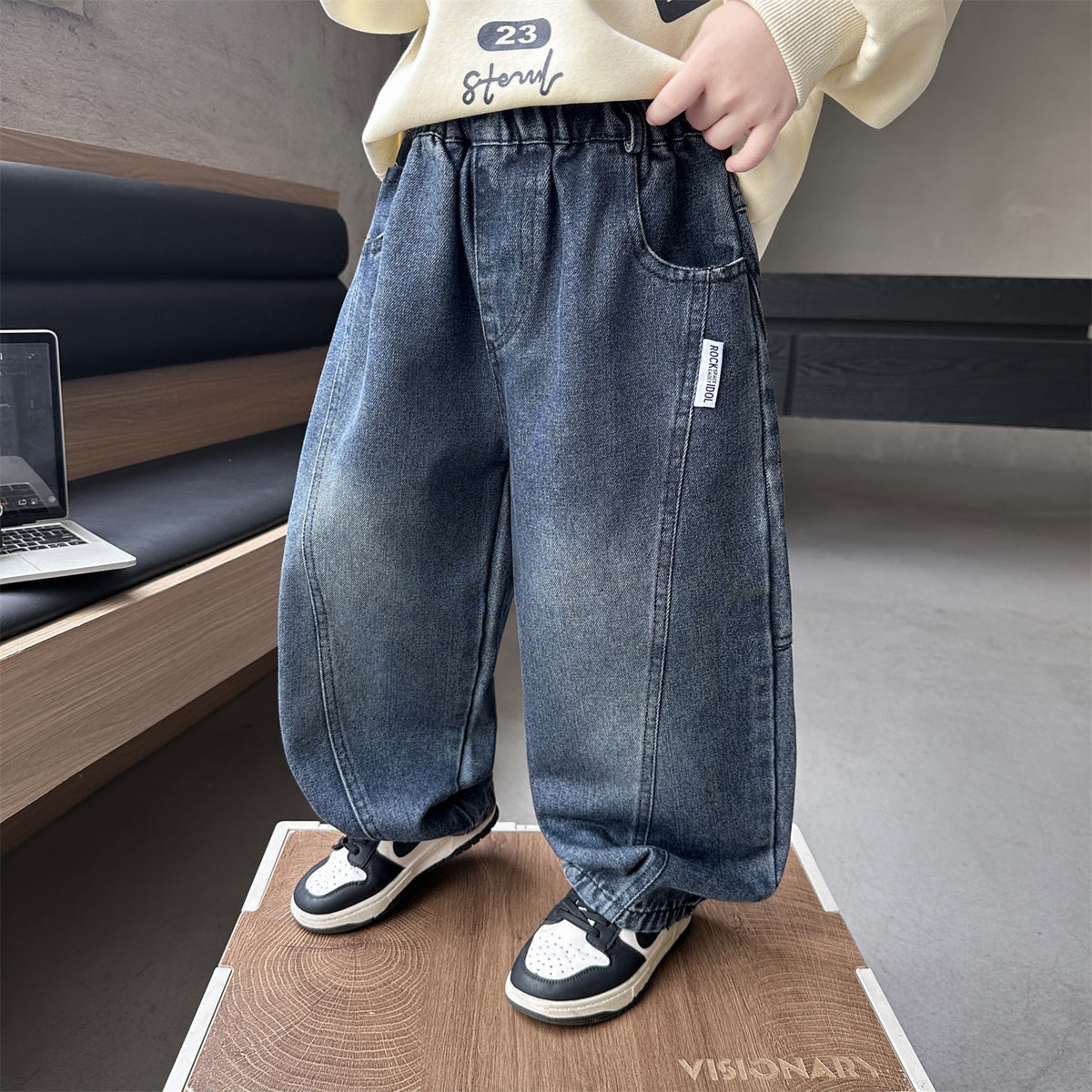 Boys' Casual Denim Tapered Pants