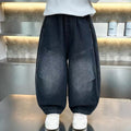 Boys' Wide-Leg Denim Pants with Elastic Waist