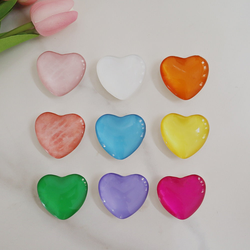 Supporto decorativo a cuore in vetro con staffa bianca