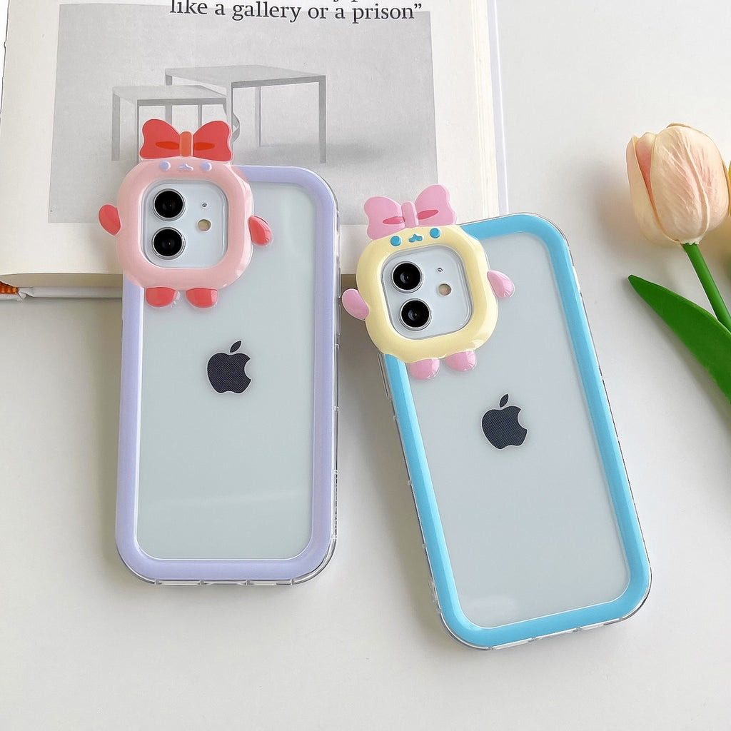 Mehrfarbige kleine Monster-Kameraaussparung für Apple iPhone 14 Maxe Handyhülle, Angel Eye 12 Pro, transparente weiche TPU-Hülle für 13/XR