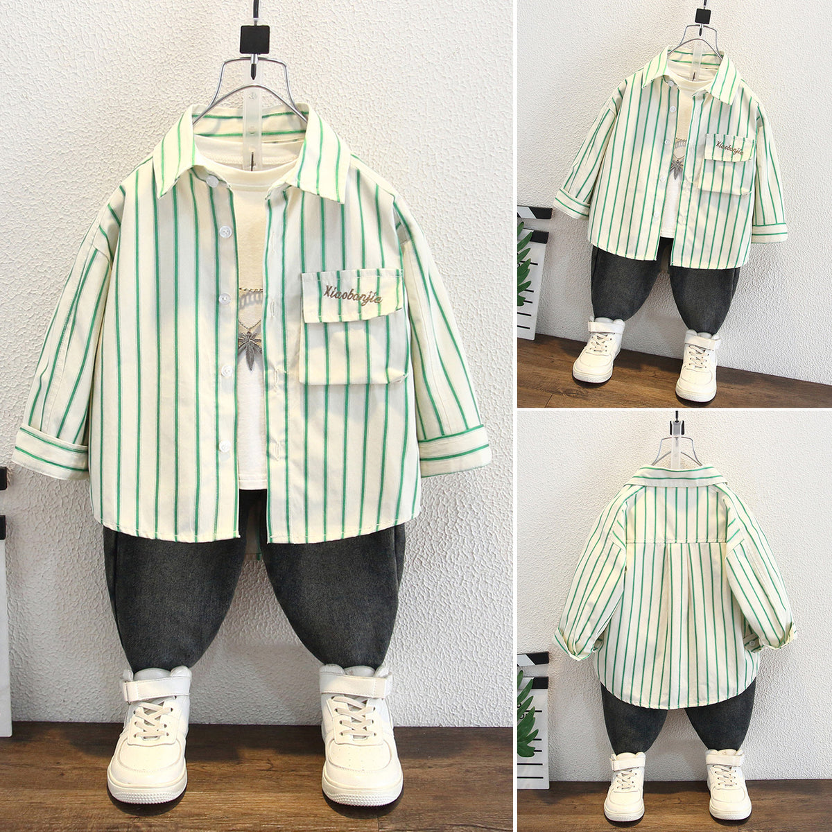 Boys Casual Striped Long Sleeve Shirt