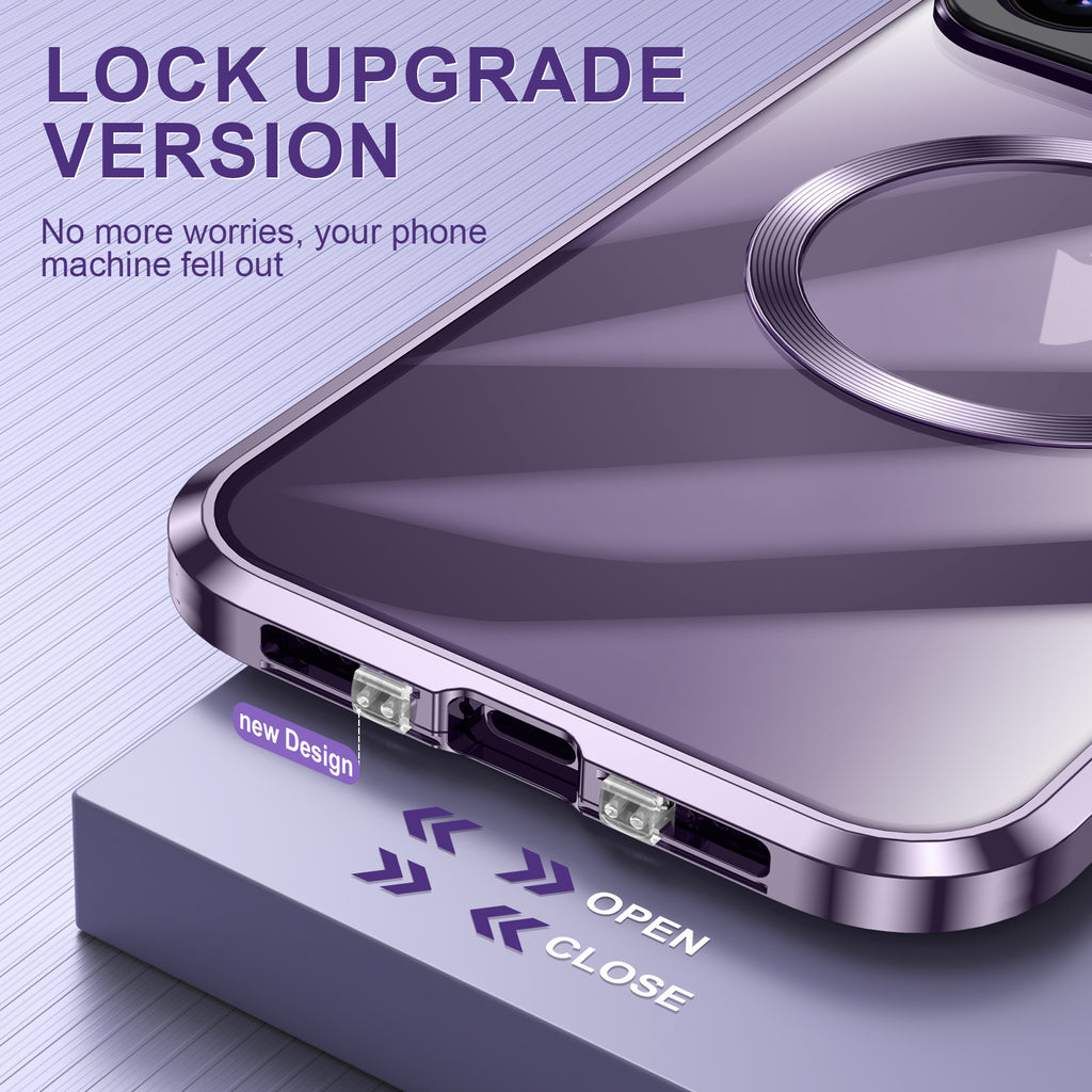 Suitable for Apple 15Promax mobile phone case Magneto metal magnetic iPhone14 bracket mirror protective cover