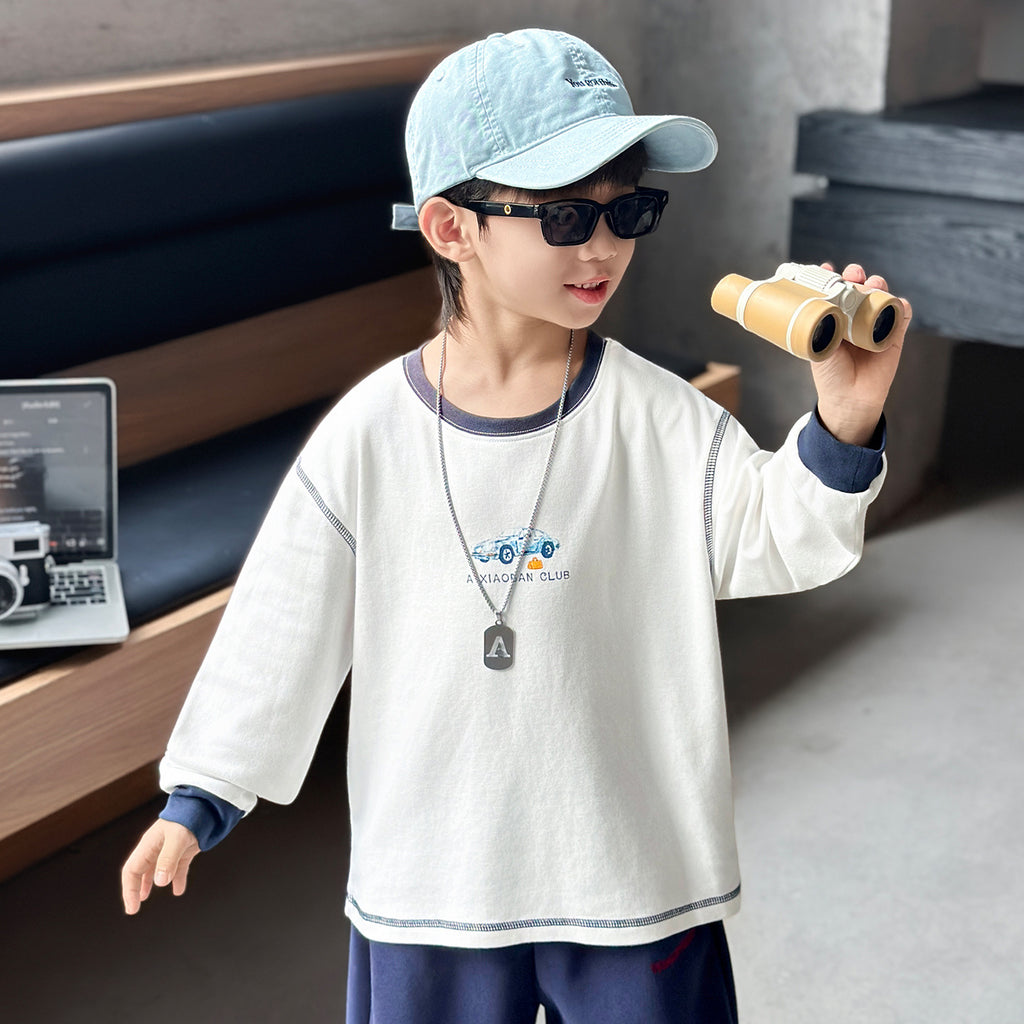 Boys'  Casual Long Sleeve Crew Neck Sweatshirt