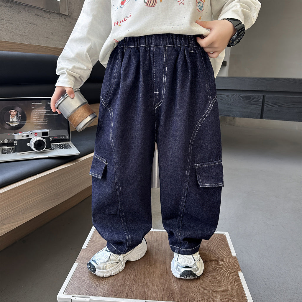 Boys' Casual Denim Long Pants Spring Autumn Big Kids Jeans