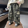 Boys Camouflage Cargo Pants Casual Straight Leg Trousers