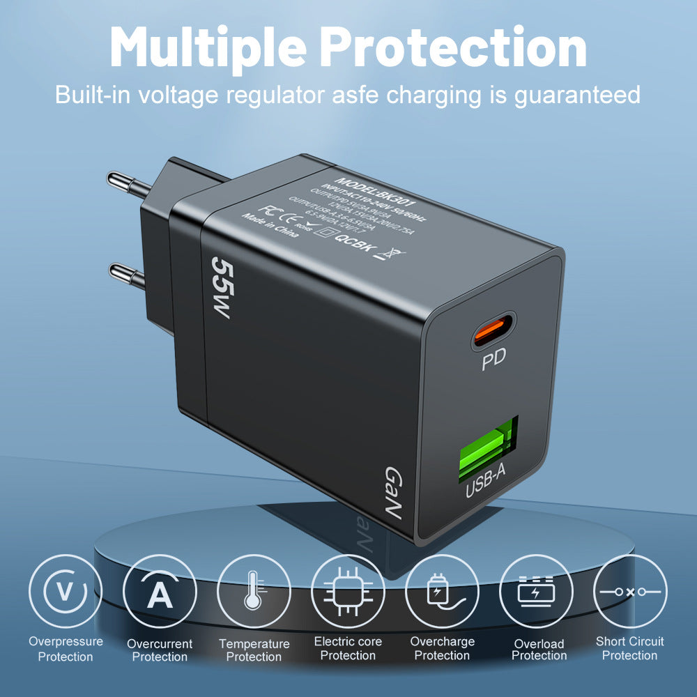 55W Gallium Nitride PD Fast Charging Mobile Phone Charger