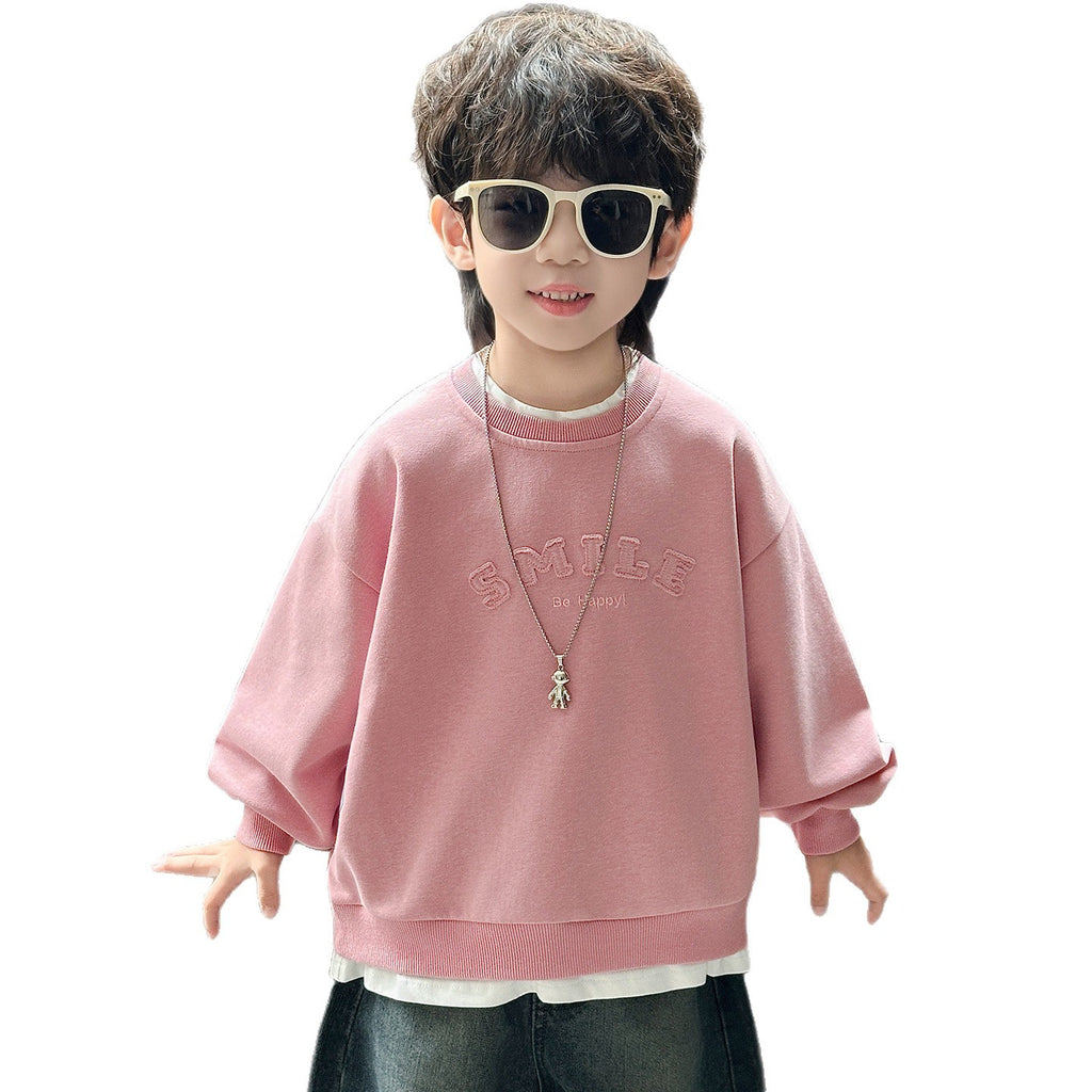 Fake Two-Piece Long Sleeve Sweatshirt for Boys
