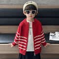 Kids Boys Thick Knit Cardigan Jacket Winter Warm Sweater