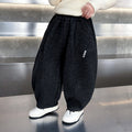 Boys Kids Casual Sport Pants Spring Autumn Long Black Trousers