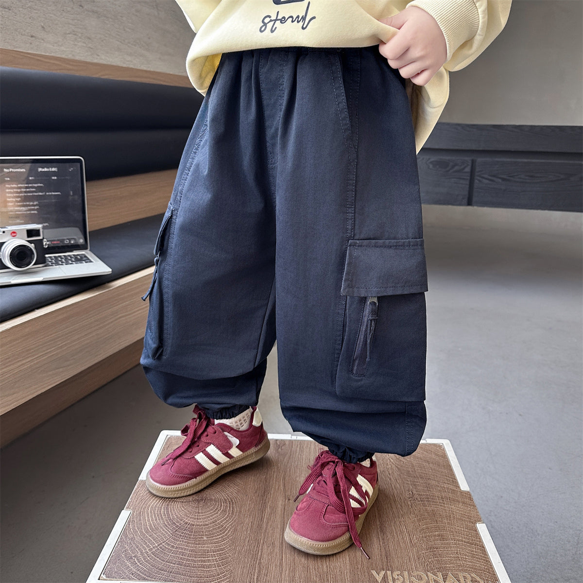 Boys Cotton Cargo Pants Casual Spring Autumn Trousers