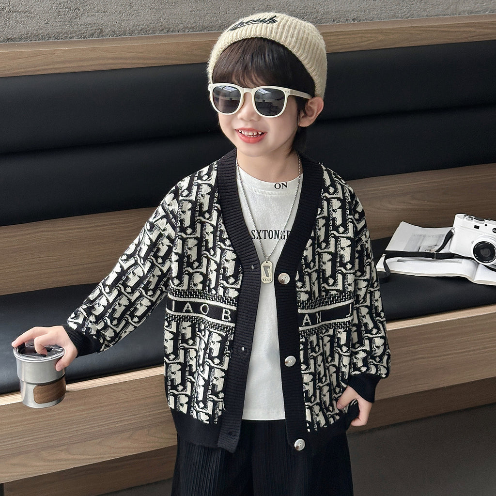 Boys' Casual Knit Cardigan Sweater Jacket