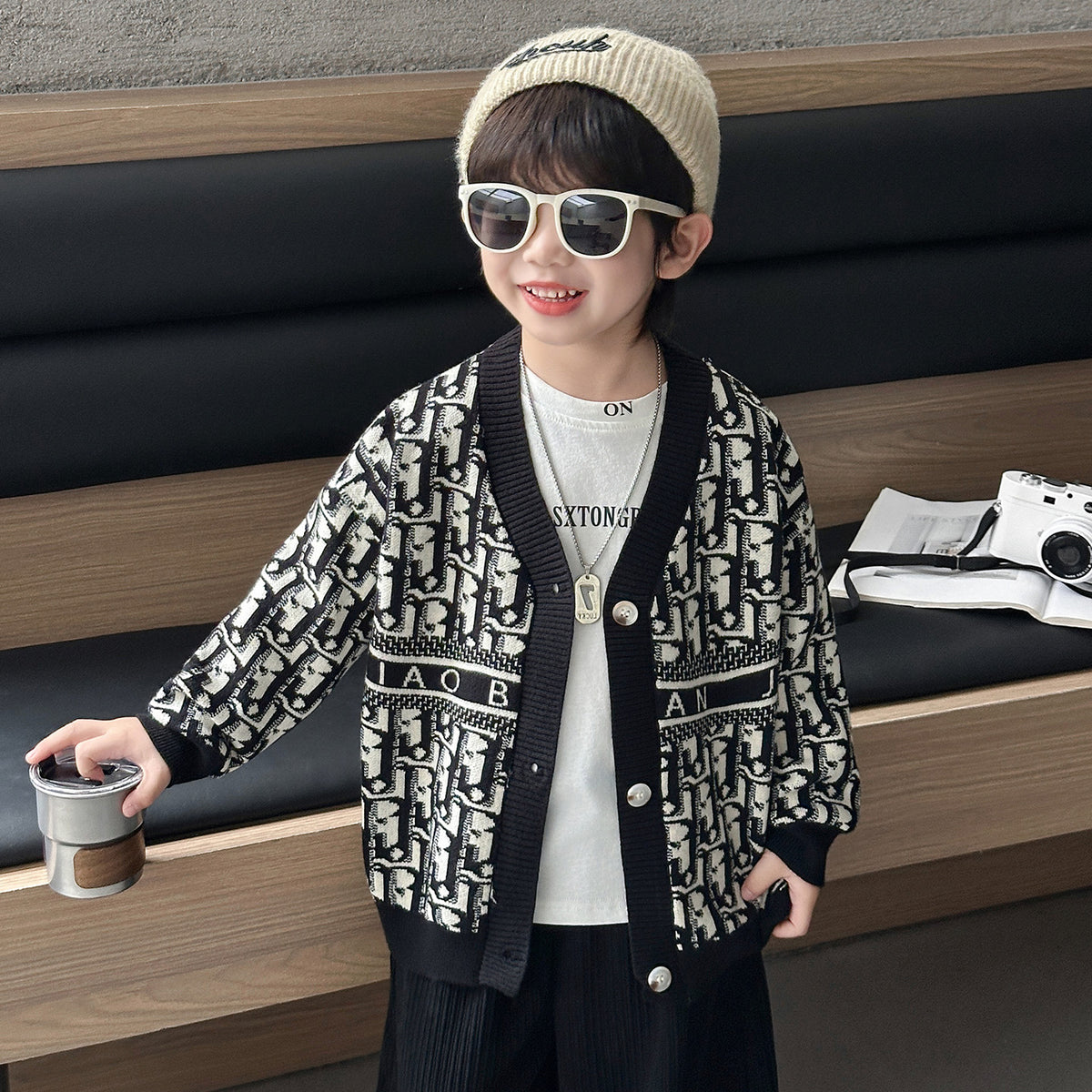 Boys' Casual Knit Cardigan Sweater Jacket