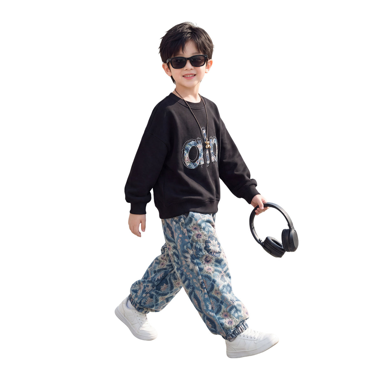 Boys Spring Autumn Casual Sportswear Hoodie Two-Piece Set