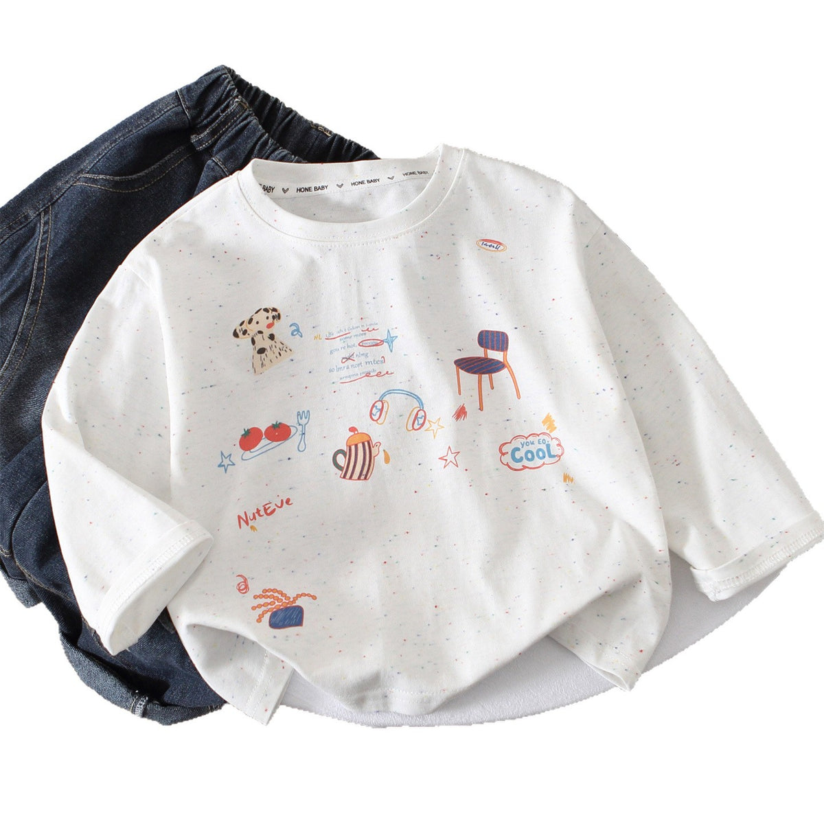 Casual Trendy Boys Graphic Print Short Sleeve Cotton T-Shirt