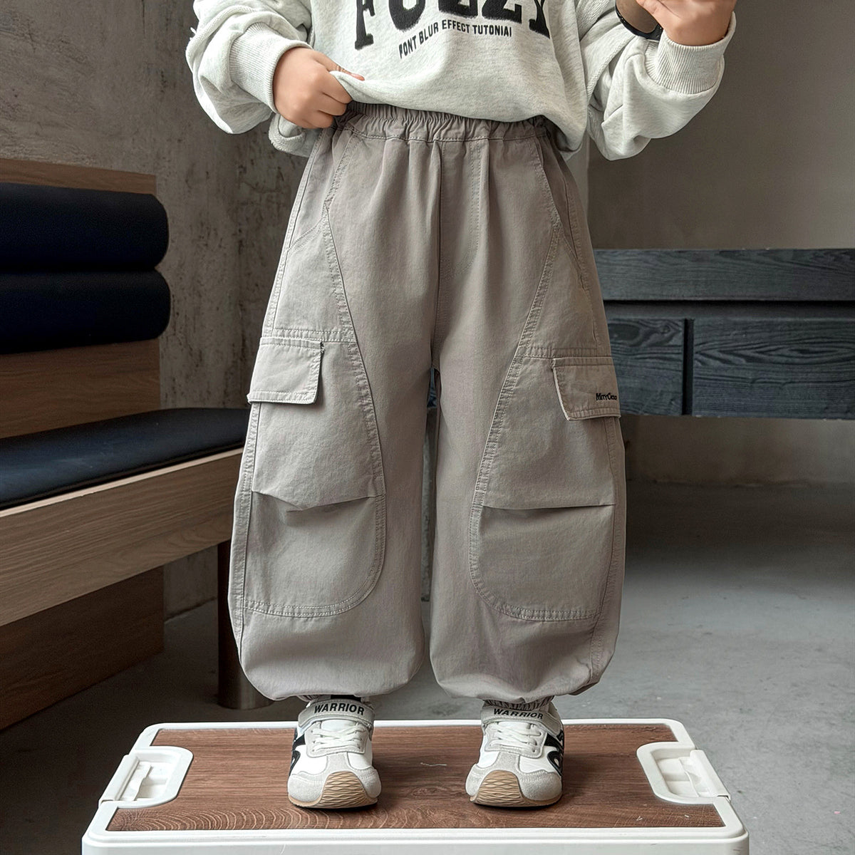 Boys' Spring Autumn Streetwear Cargo Pants Casual Trousers