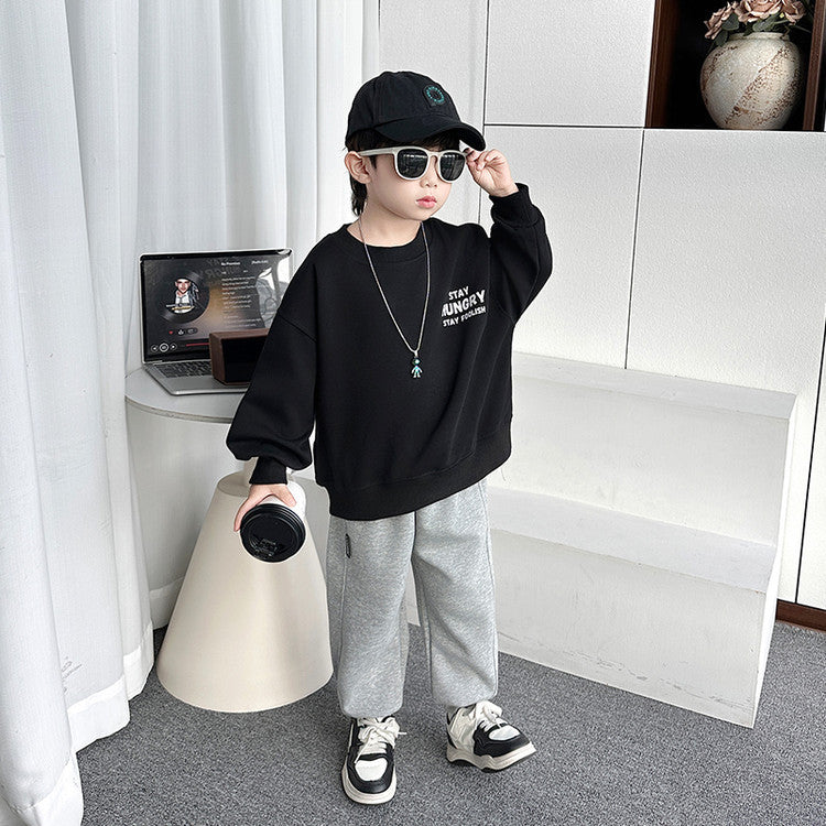Boys Casual Long Sleeve Pullover Sweatshirt Autumn Base Layer Top