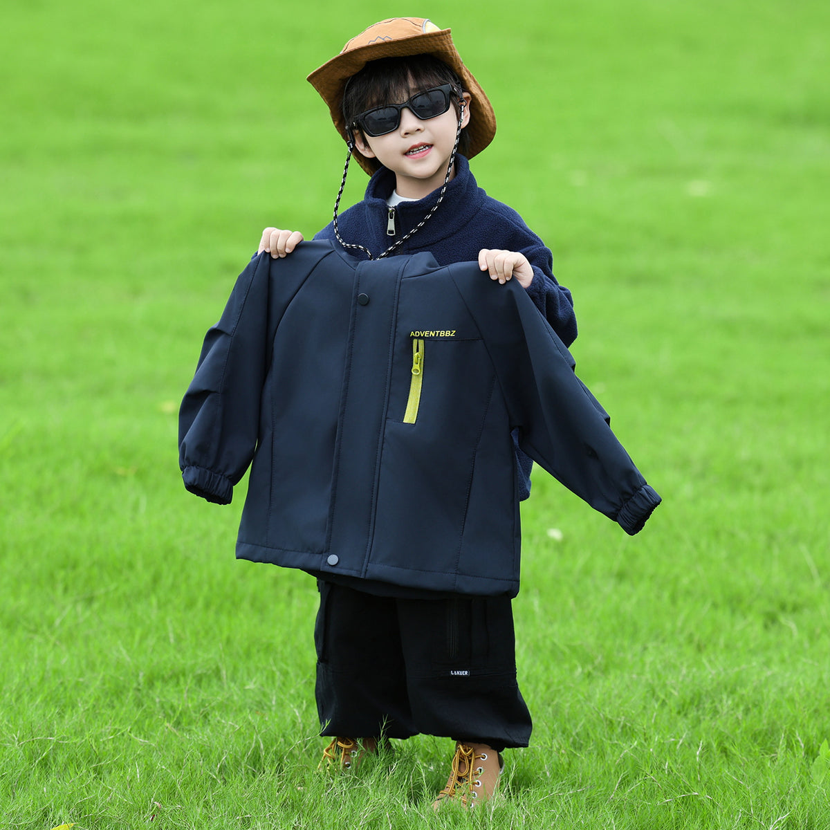 Boys 3-in-1 Outdoor Windbreaker Jacket Spring Autumn Casual