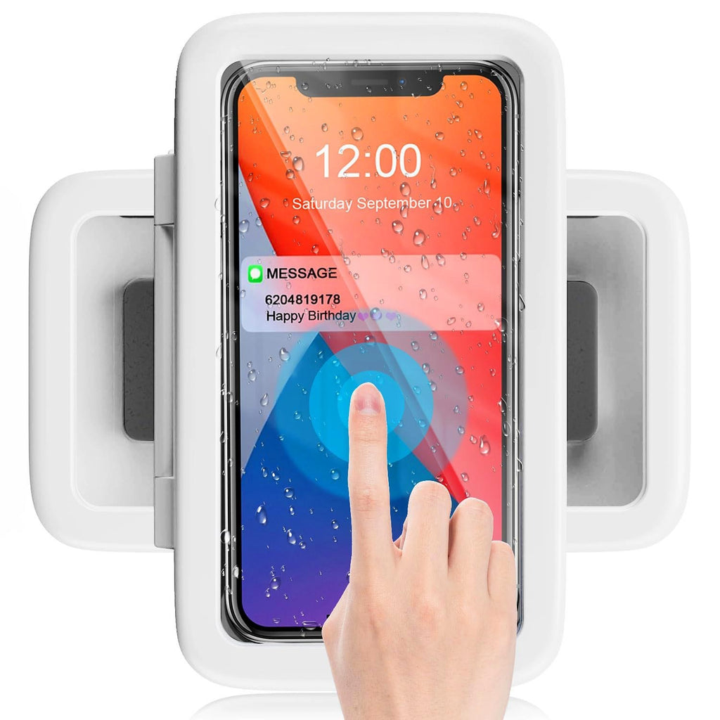 Wall-Mounted Anti-Fog Phone Enclosure with Touchscreen Front