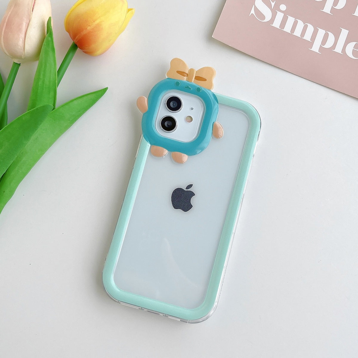Mehrfarbige kleine Monster-Kameraaussparung für Apple iPhone 14 Maxe Handyhülle, Angel Eye 12 Pro, transparente weiche TPU-Hülle für 13/XR
