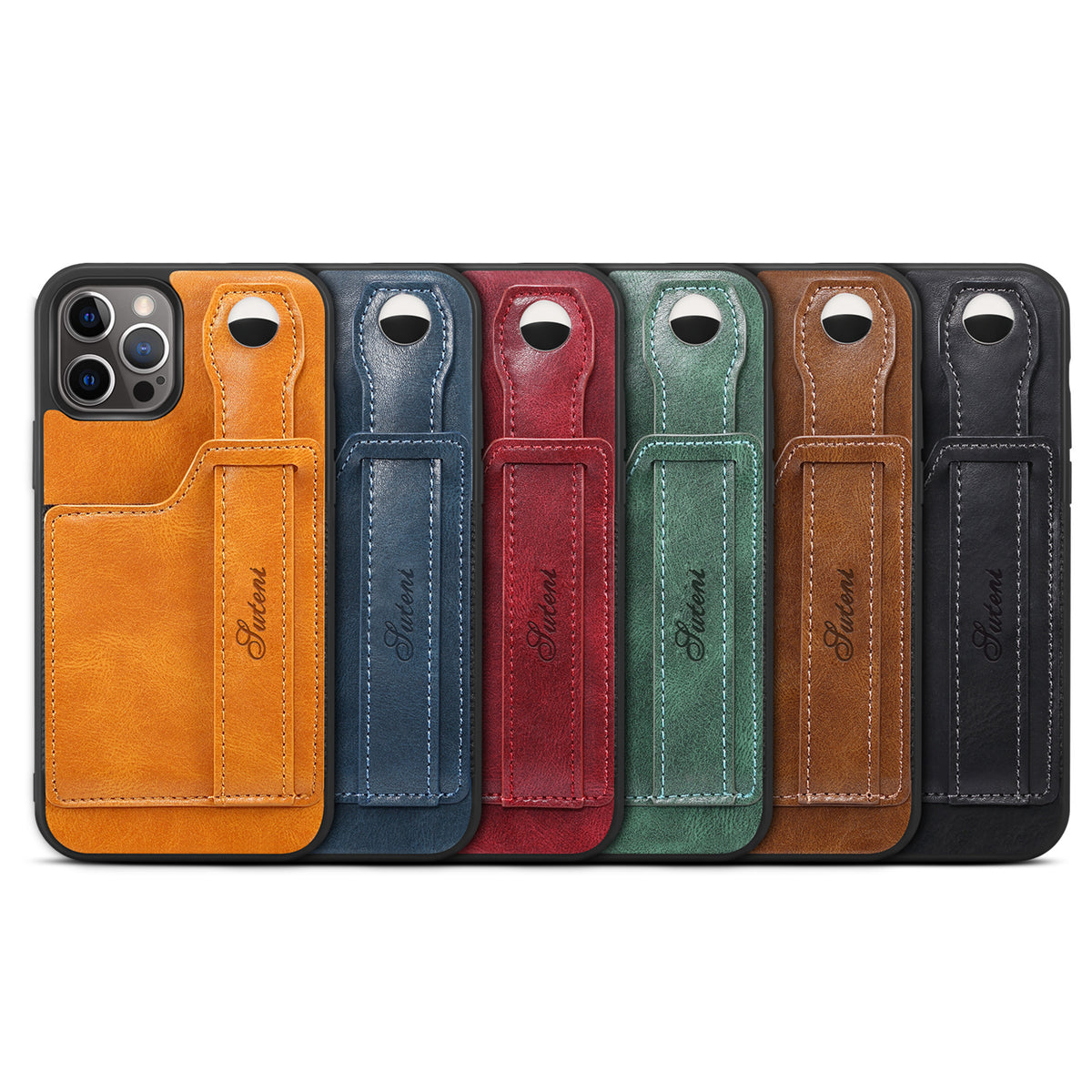 For iPhone 14ProMax Mobile Phone Case Apple iPhone 14Pro Plug-In Card Leather Case Wrist With Back Cover Type Protective Case