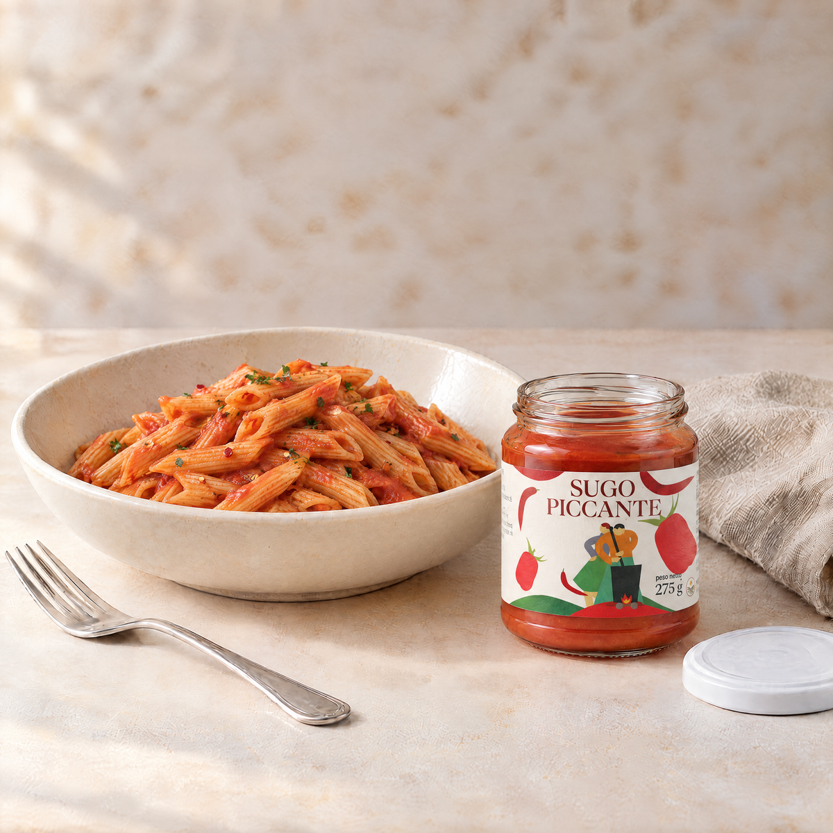 Hausgemachte Arrabbiata-Sauce – scharf, mit Chili und nativem Olivenöl extra