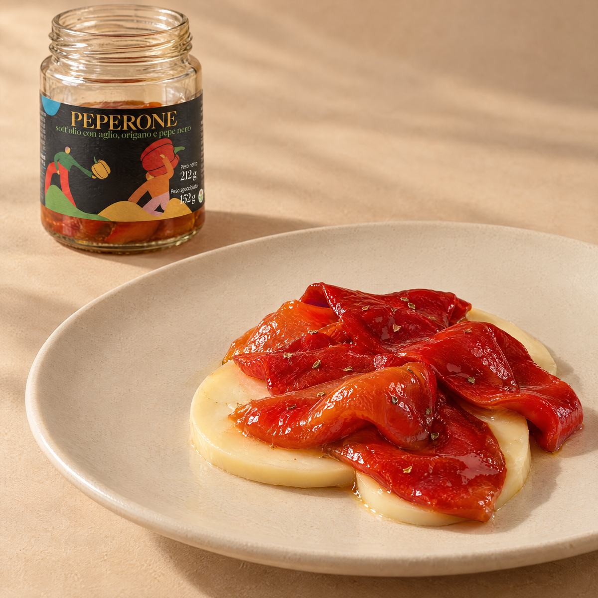 Hausgemachte Paprika in nativem Olivenöl extra – mediterrane Vorspeise