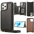For iPhone 14 phone leather case Crazy Horse Apple 13 phone case Creative max skin insert card protective case