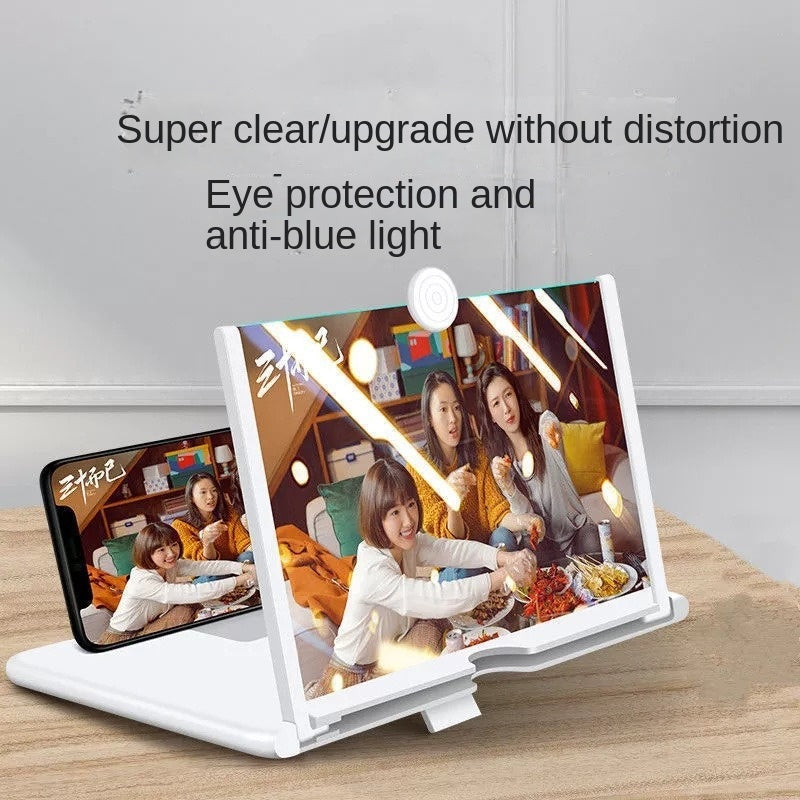 3D Screen HD Phone Magnifier Mobile Desktop Screen Amplifier Stretchable Phone Stand 10 Inch
