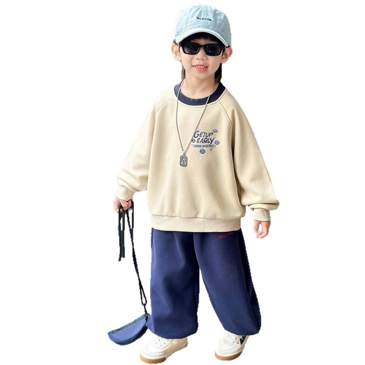 Long Sleeve Crew Neck Boys Pullover Sweatshirt
