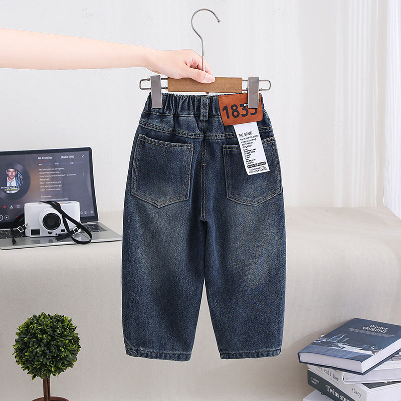 Boys' Straight Leg Denim Pants Spring Autumn Long Jeans for Medium  Large Kids