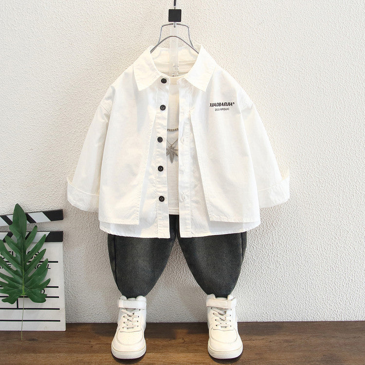 Boys Long Sleeve Shirt Stylish Casual Spring Autumn Top
