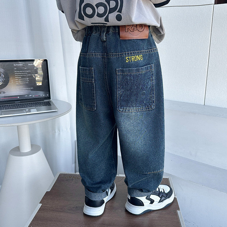 Kids Boys Casual Straight Leg Denim Pants