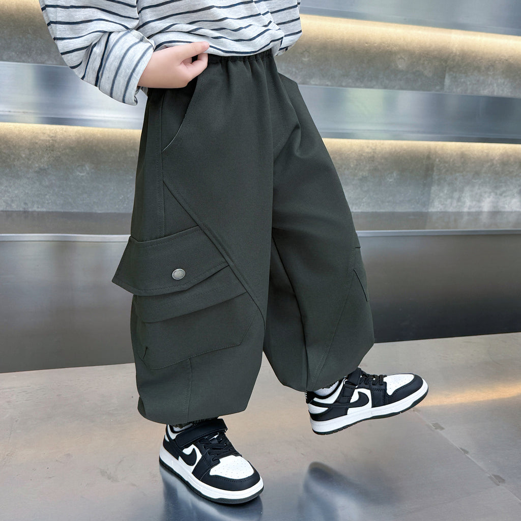 Cool Cargo Pants Boys Casual Long Trousers