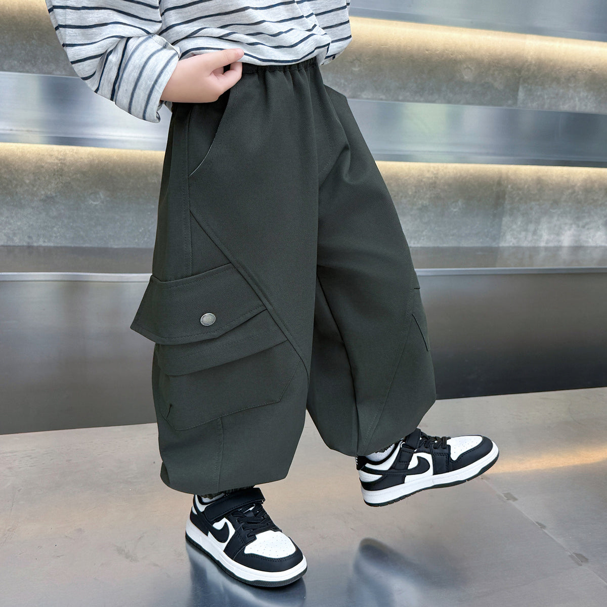 Cool Cargo Pants Boys Casual Long Trousers