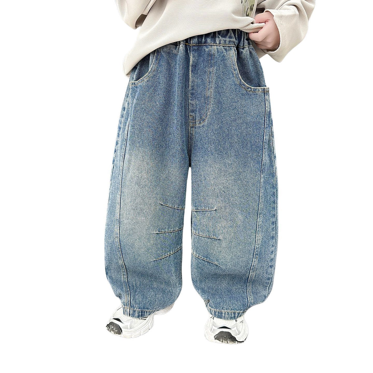 Boys Cartoon Denim Pants  Straight Leg Jeans