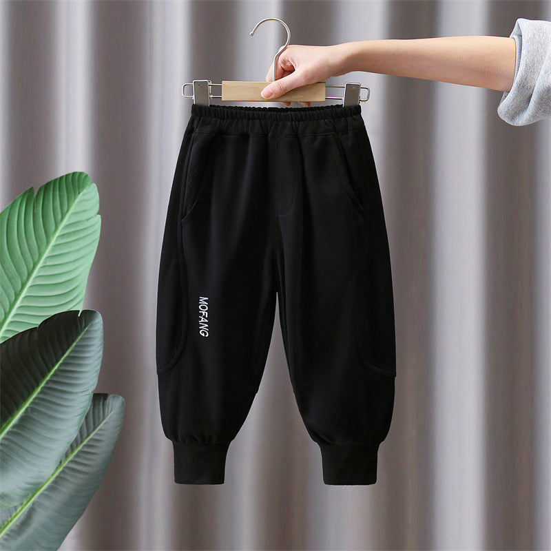 Boys Straight Leg Knit Sweatpants Casual Spring Autumn Long Pants
