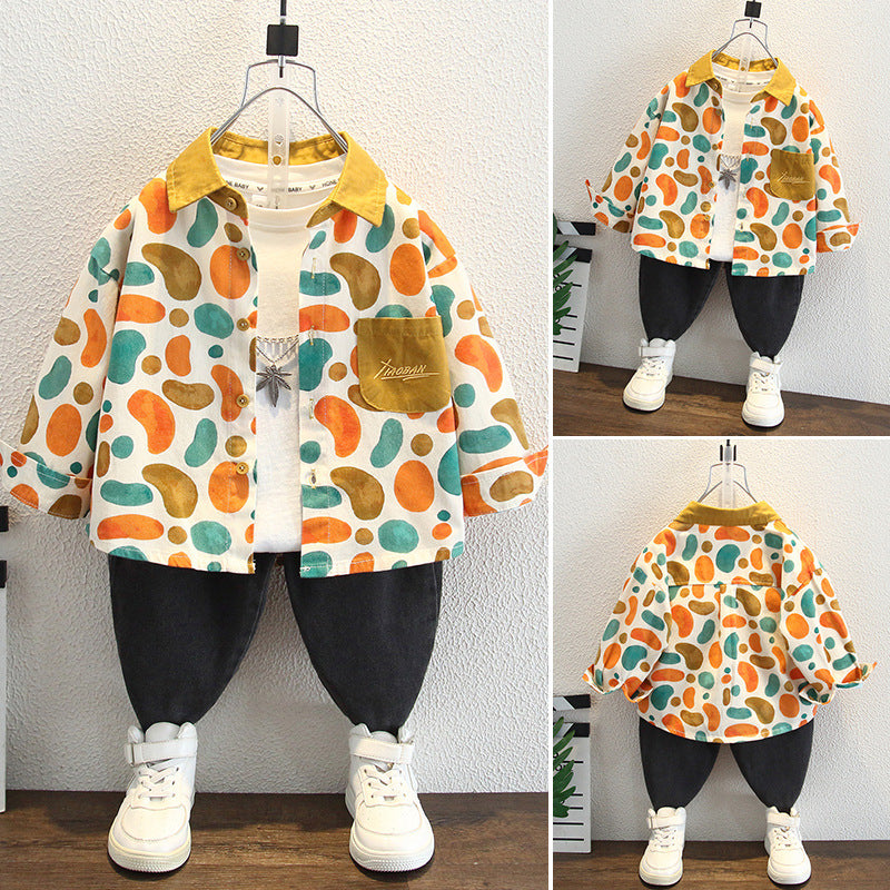 Floral Long Sleeve Shirt for Toddler  Little Boys