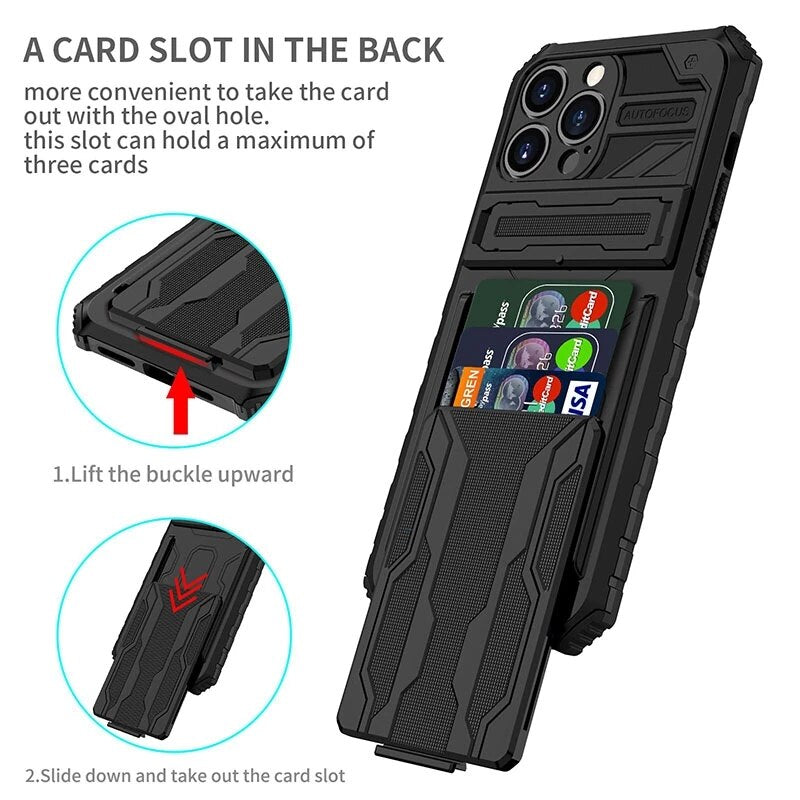 Suitable for iPhone13ProMax King Kong card bag mobile phone shell Apple 13Pro anti-fall bracket 13 protective cover