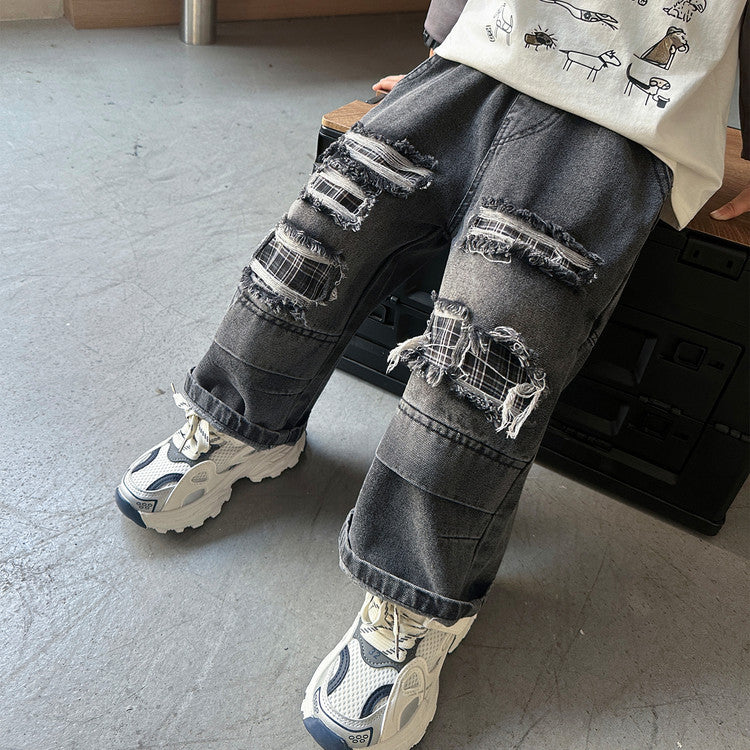 Casual  Ripped Denim Pants for Boys