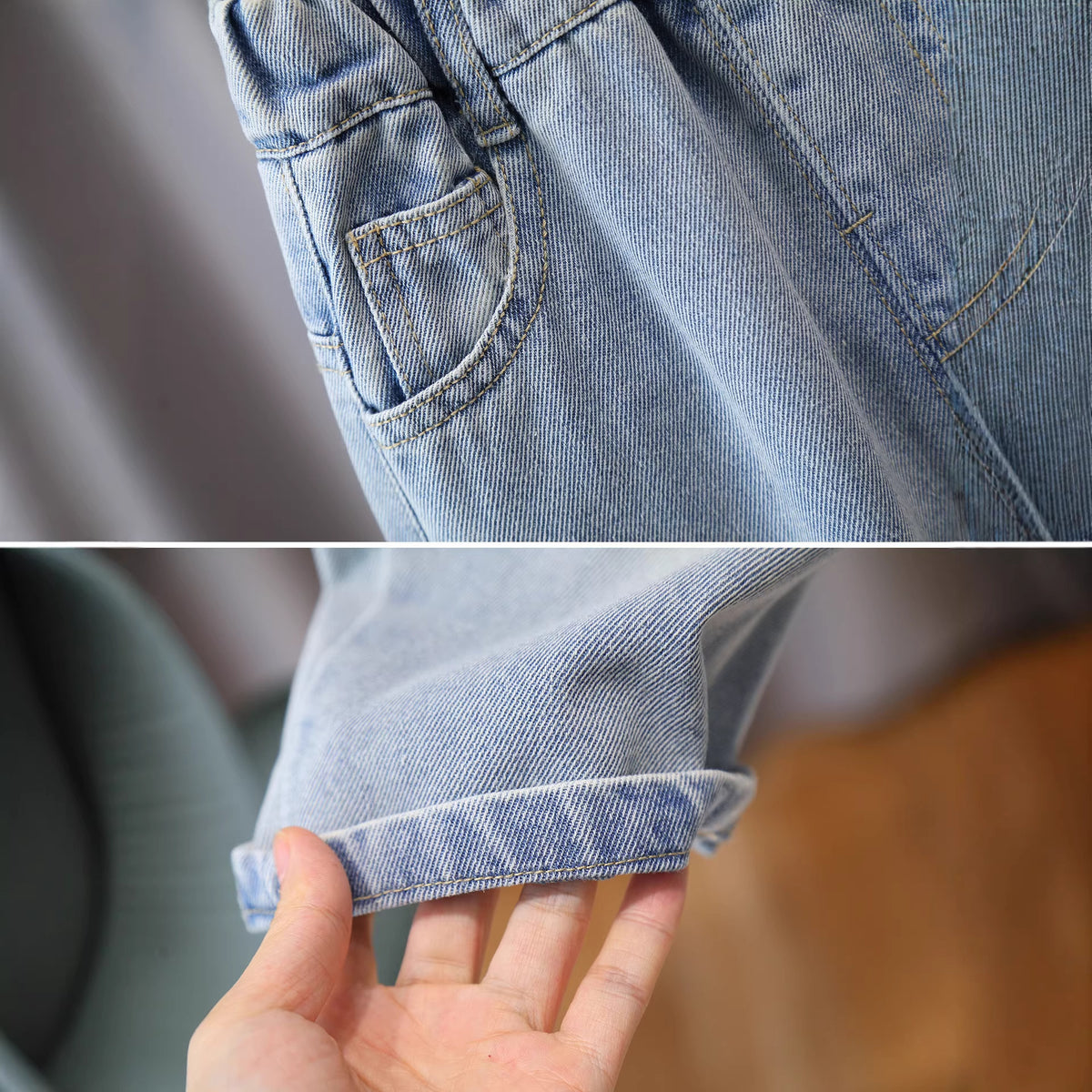 Casual Boys Light Wash Denim Jeans Relaxed Fit Long Pants