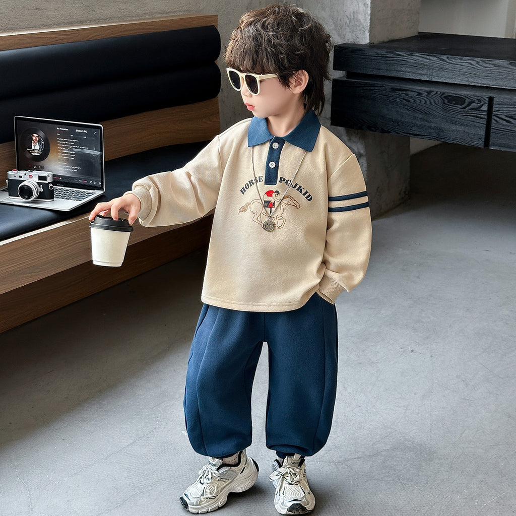 Boys Polo Shirt Two-Piece Set